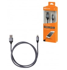 Дата-кабель, ДК 12, USB - Lightning, 1 м, тканевая оплетка, серый,  SQ1810-0312  TDM