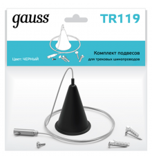 Комплект подвесов для трекового шинопровода осветительного, цвет черный  TR119  Gauss