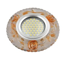 Светильник декор.встр Luciole DLS-L150 GU5.3 GLASSY/GOLD GU5.3 доп.LED подсветка 3Вт, стекл,зерк./светло-коричневый.  UL-00003907  Fametto