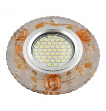Светильник декор.встр Luciole DLS-L150 GU5.3 GLASSY/GOLD GU5.3 доп.LED подсветка 3Вт, стекл,зерк./светло-коричневый.  UL-00003907  Fametto