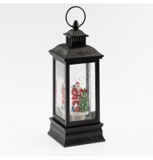 Новогодний декоративный светильник Дед Мороз  ENGDS-10  теплый белый диодов , h 27,5 см, 3*АА, таймер 6 ч, IP20  Б0051941  ЭРА