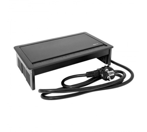 Встраиваемый настольный розеточный блок выдвижной, 8 модулей, черный, C-Line  cl-vnbv-8-b  EKF