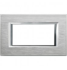 Axolute декоративные накладки прямоугольной формы, анодированные, цвет хром, на 4 модуля  HA4804CR  Legrand