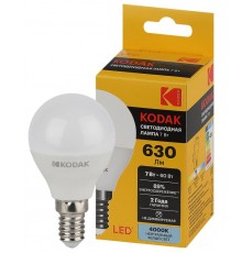Лампа светодиодная P45-7W-840-E14 7Вт шар нейтральный белый свет  Б0057612  Kodak