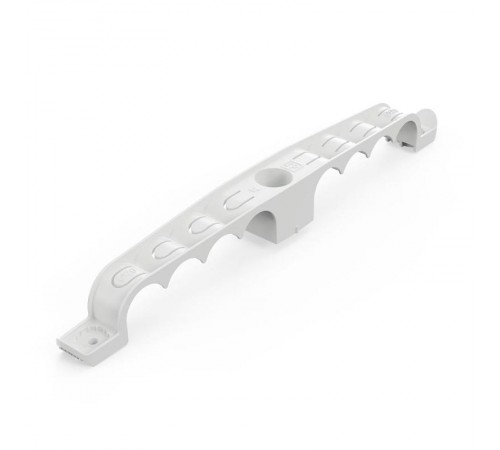 Держатель труб для прямого монтажа двусторонний на 8 мест в гофроящике серый d20 (100шт/кор) Промрукав  PR13.03296  Промрукав