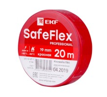 Изолента ПВХ красная 19мм 20м серии SafeFlex  plc-iz-sf-r  EKF