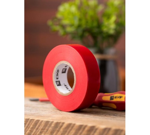 Изолента ПВХ красная 19мм 20м серии SafeFlex  plc-iz-sf-r  EKF