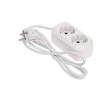 Удлинитель 2 гнезда, 1,5м, 3х0,75мм, с/з, белый  13-4202  PROconnect