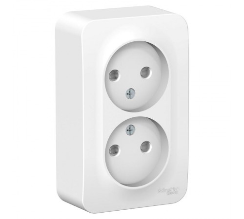 Blanca О/У без пласт. Белый Розетка 2-ая б/з со шторками, 16А, 250В  BLNRA001201  Schneider Electric