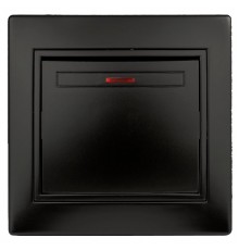 1-102-05 Intro Выключатель с подсветкой, 10А-250В, IP20, СУ, Plano, антрацит  Б0044561  Intro