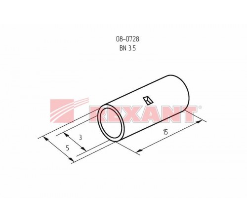 Соединительная гильза L-15 мм 2.5-4 мм (ГМЛ (DIN) 4)  08-0728  REXANT