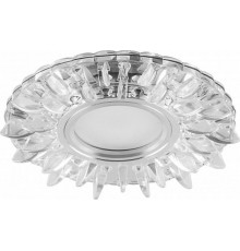 Светильник точечный встраиваемый под лампу, с LED подсветкой CD911 15LED*2835 SMD 4000K, MR16 50W G5.3, прозрачный, хром  28894  FERON