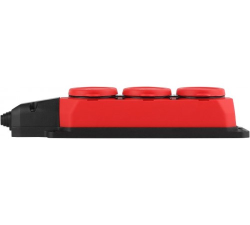 K-3e-RED-IP44 ЭРА Колодка каучуковая с/з 3гн 16A IP44 красная  Б0044552  ЭРА