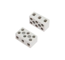 Клемма керамическая винтовая КВ 1,5-4 мм 3 пары контактов 5А до 450 °C (100 шт./уп.)  07-6225  REXANT