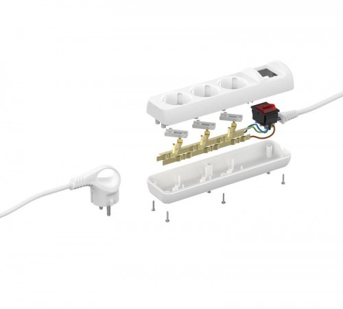 Удлинитель Россия UX-3es-3m Удлин-ль c заземлением, 3x0,75мм2, c выкл. 3гн, 3м  Б0035751  ЭРА