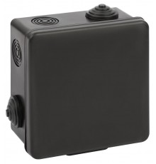 Распаячная коробка  KOR-100-100-50-8g-B открытой установки КОР 100х100х50мм черная с гермовводами 8 входов IP54 KOR-100-100-50-8g-B  Б0061777  ЭРА