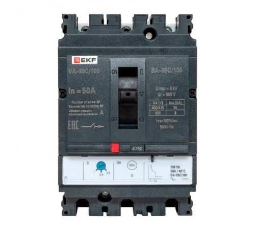 Выключатель автоматический ВА-99C (Compact NS) 100/50А 3P 36кА EKF PROxima  mccb99C-100-50  EKF