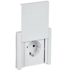 FORTE&PIANO Розетка с заземлением, со шторками, с крышкой безвинтовое крепление 16А IP44 FP219 белый  FP-R16-16-1-44-K01  IEK