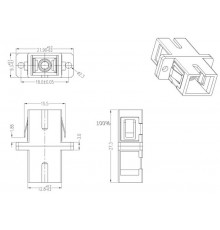 Адаптер проходной оптический FA-P11Z-SC/SC-N/BK-BG SC-SC, MM, simplex, корпус пластиковый, бежевый, черные колпачки  242826  Hyperline