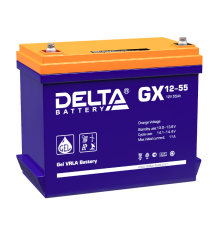 Аккумуляторная батарея Solar серии GX 12-55  12В/55Ач  GX 12-55   DELTA