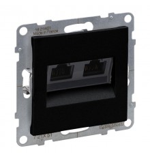 SUNO Информационная розетка двойная RJ45 Кат.5е UTP. Цвет "Антрацит"  721451  Legrand