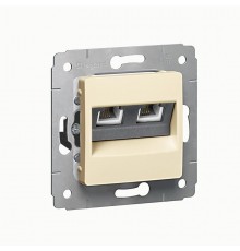 Cariva DIY Розетка RJ11 - 2 входа, слоновая кость  695921  Legrand