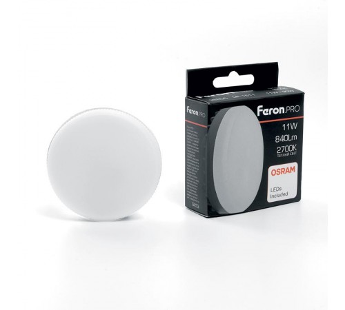 Лампа cветодиодная, (11W) 230V GX53 2700K, LB-1511 OSRAM LED  38205  FERON