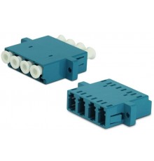 Адаптер проходной оптический FA-P11Z-QLC/QLC-N/WH-BL LC-LC, SM, quadro, 4 волокна, корпус пластиковый, синий, белые колпачки  244005  Hyperline