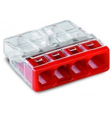 Клемма 4-проводная 0.5-2.5мм2 одножильный красный (уп/100шт)  2273-204  WAGO