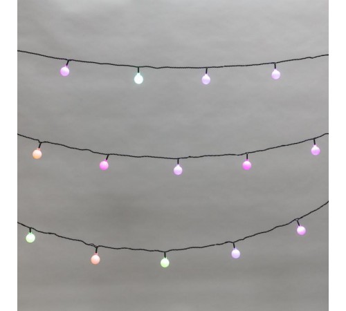 Гирлянда Шарики диаметр 25 мм, 5 м, темно-зеленый ПВХ, 25 LED, RGB, IP20, соединяется  303-550  NEON-NIGHT
