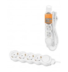 Удлинитель бытовой "Люкс" с выкл., 4 гнезда, 7 м, с/з, с з/ш, ПВС 3х1 мм2, 16 А, 250 В, 3500 Вт  SQ1303-4048  TDM