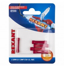 Соединительная гильза изолированная L-26 мм 0.5-1.5 мм (ГСИ 1.5/ГСИ 0,5-1,5) красная, в упак. 5 шт.  06-0428-A  REXANT