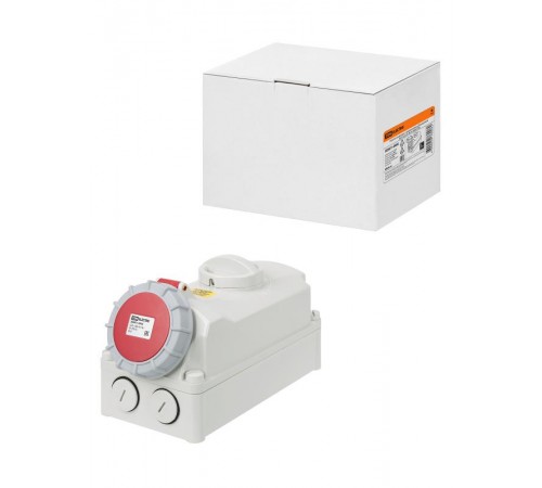 Розетка настенная, с выключателем и блокировкой IP67 32А 3Р+РЕ+N 380В  SQ0611-0068  TDM