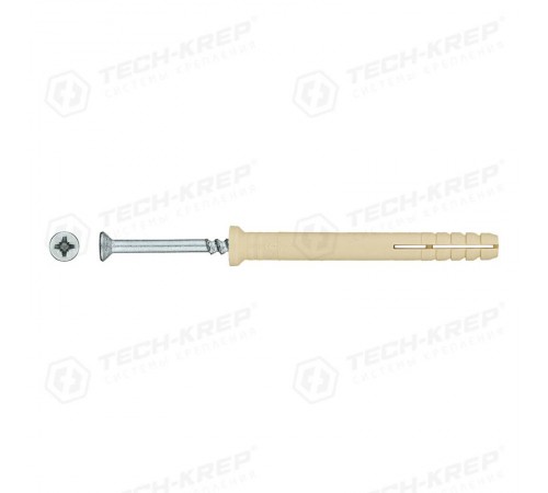 Дюбель-гвоздь 6K60 пот. манжета (нейлон) (300 шт) - ведро ( 1,798 кг)  102109  Tech-KREP