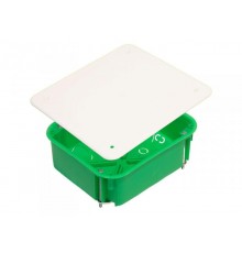 Коробка распределительная с/у 120х100Х50 (ниша)  металлические лапки (для полых стен), габариты: 126x106x50 с крышкой IP30  КР1203  HEGEL