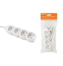 Удлинитель бытовой  У04  4 гнезда, 3метра, с заземлением, ПВС 3х1мм2  16А/250В   SQ1303-0011  TDM