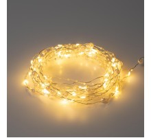 Гирлянда Нить ЕGNIG - ZH Жемчуг, 1,9 м, теплый свет, 20 LED, 3ААА, IP20  Б0055992  ЭРА
