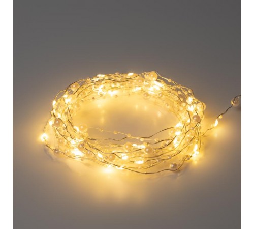 Гирлянда Нить ЕGNIG - ZH Жемчуг, 1,9 м, теплый свет, 20 LED, 3ААА, IP20  Б0055992  ЭРА