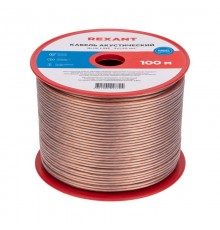 Кабель акустический, 2х1.50 мм, прозрачный BLUELINE, 100 м.  01-6206-3  REXANT