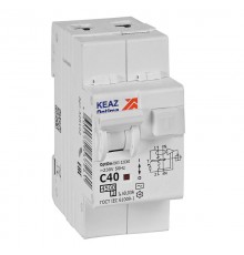 Выключатель автоматический дифференциального тока OptiDin D63-22C40-AC-У3 (2P, C40, 30mA, 4,5кА)  328102  КЭАЗ