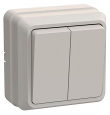 ОКТАВА кремовый Выключатель 2-клавишный О/У 10А ВС20-2-0-ОКм EVO20-K33-10-DC  GENERICA