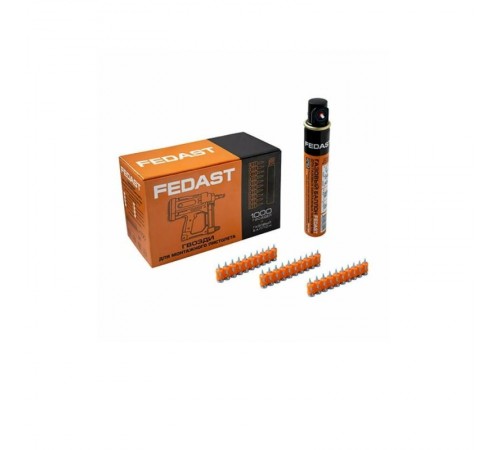 Гвозди 2.7*22 мм кованые с ребрами жесткости Bullet Point (1000 шт/уп + газовый баллон) Fedast  FD2722RBPFC  FEDAST