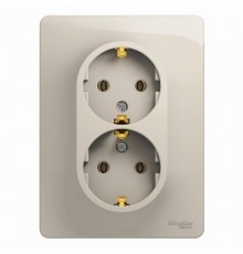 Glossa Молочный Розетка 2-ая с заземлением (в сборе)  GSL000924  SE