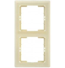BOLERO кремовый Рамка 2-местная вертикальная РB-2-БК  EMB21-K33  IEK