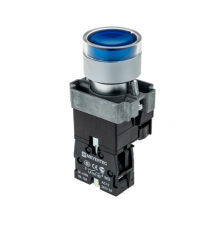 Кнопка с LED подсветкой, синяя, 220V AC/DC, 1NO, мет. MTB2-BW3663  58208  ОВЕН