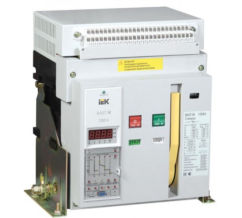 Выкл. авт. ВА07-М комб. расц. стац. 3Р 1250А Icu=80кА   SAB-2000-KRS-3P-1250A-80  IEK