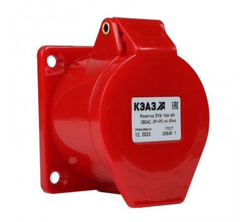 Розетка 315-16А-6h-380AC-3P+PE+N-IP44  222759  КЭАЗ