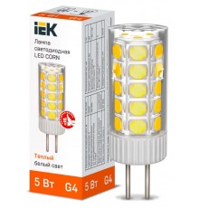 Лампа светодиодная CORN капсула 5Вт 12В 3000К керамика G4   LLE-CORN-5-012-30-G4  IEK