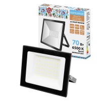 Прожектор СДО-05-070 70 Вт, 5600 лм, 6500 К, 220-240 В, IP65, черный, Народный  SQ0336-0304  TDM