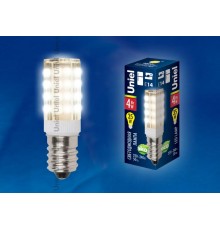 Лампа светодиодная LED-Y16-4W/WW/E14/CL PLZ04WH LED для холод.и швейных машин. Прозрачная колба. Цвет свечения теплый белый.УпаковкаUL-00000179Uniel